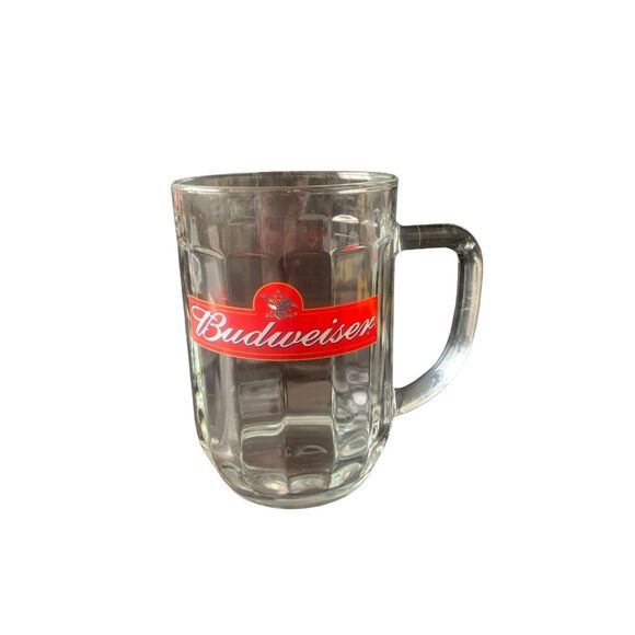 Vintage Budweiser Bud Logo Heavy Glass Beer Mug VCA A Timeless Addition Classic - Picture 1 of 13